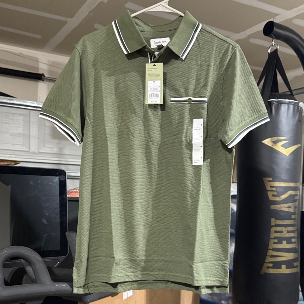 Goodfellow & Co Olive Polo with White Trim